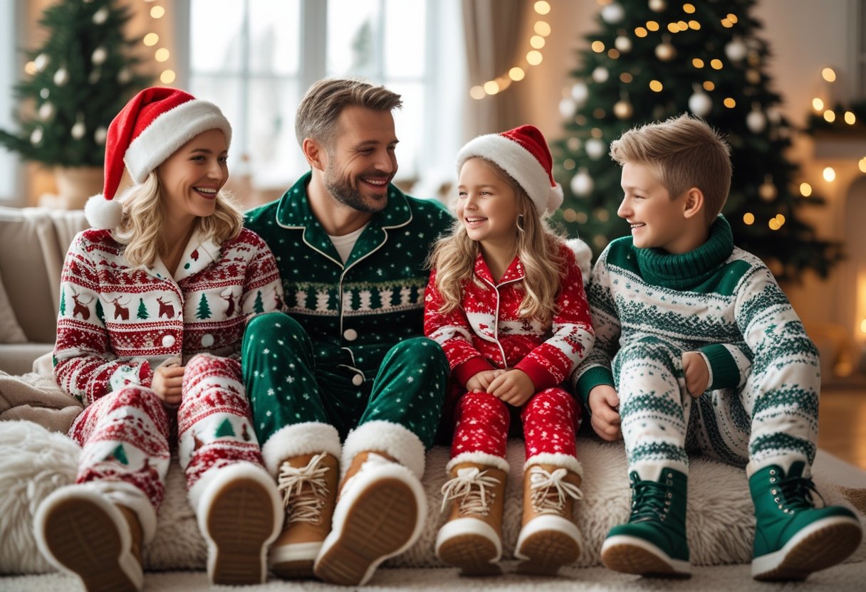 Sådan holder du varmen med snørestøvler og julepyjamas til hele familien